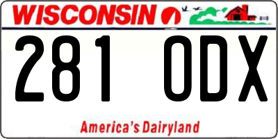 WI license plate 281ODX