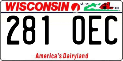 WI license plate 281OEC