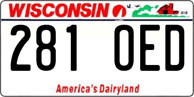 WI license plate 281OED