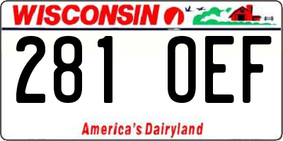 WI license plate 281OEF