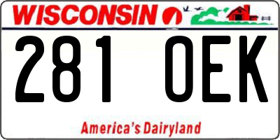 WI license plate 281OEK