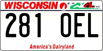 WI license plate 281OEL