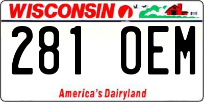 WI license plate 281OEM