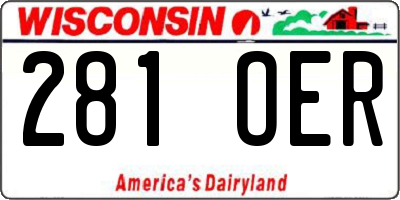 WI license plate 281OER