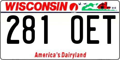 WI license plate 281OET