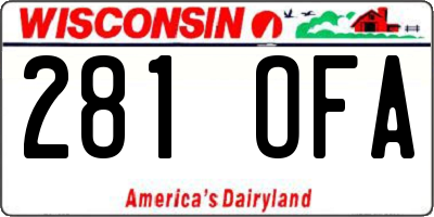 WI license plate 281OFA