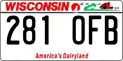 WI license plate 281OFB