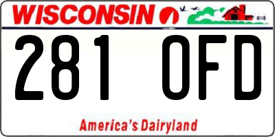 WI license plate 281OFD