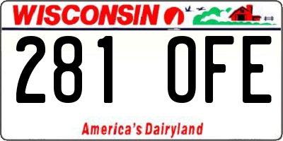 WI license plate 281OFE