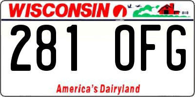 WI license plate 281OFG