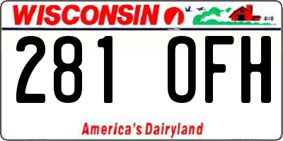WI license plate 281OFH