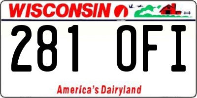 WI license plate 281OFI