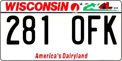 WI license plate 281OFK
