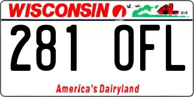 WI license plate 281OFL