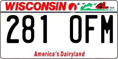 WI license plate 281OFM