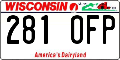 WI license plate 281OFP