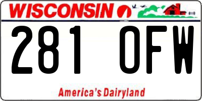 WI license plate 281OFW