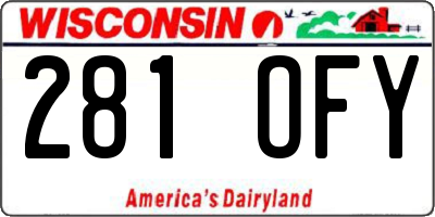 WI license plate 281OFY