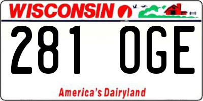 WI license plate 281OGE