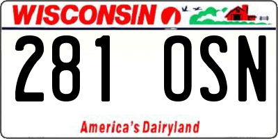 WI license plate 281OSN