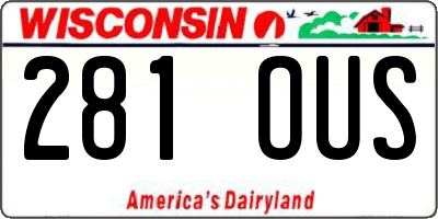 WI license plate 281OUS