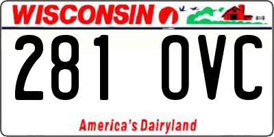 WI license plate 281OVC