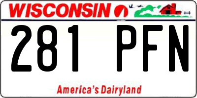 WI license plate 281PFN