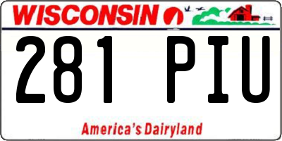 WI license plate 281PIU