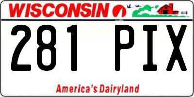 WI license plate 281PIX