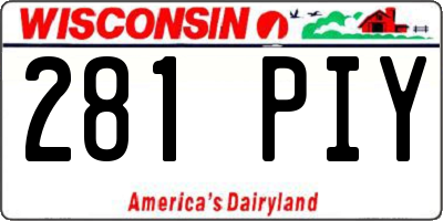 WI license plate 281PIY