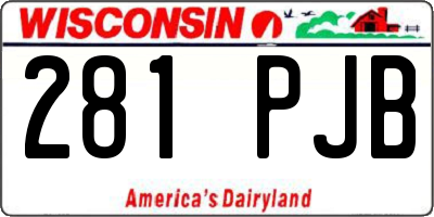 WI license plate 281PJB