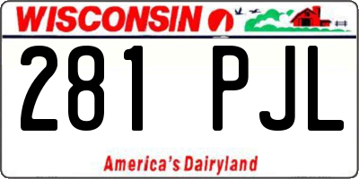 WI license plate 281PJL