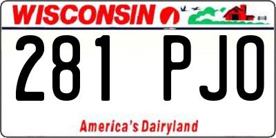 WI license plate 281PJO