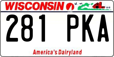 WI license plate 281PKA