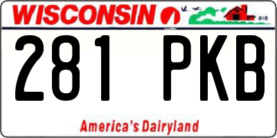WI license plate 281PKB