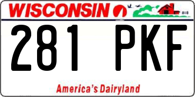 WI license plate 281PKF
