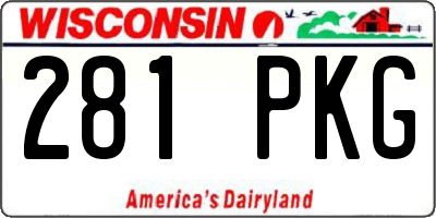 WI license plate 281PKG