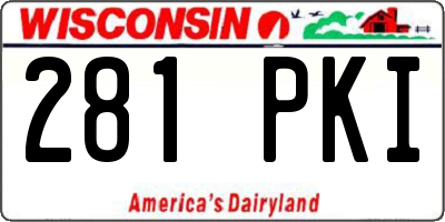 WI license plate 281PKI
