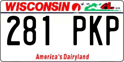 WI license plate 281PKP