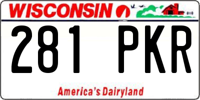 WI license plate 281PKR