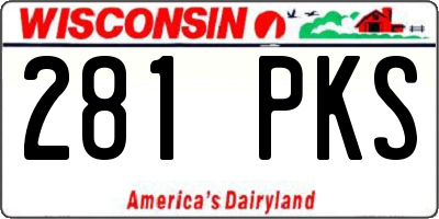 WI license plate 281PKS