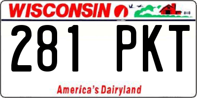 WI license plate 281PKT