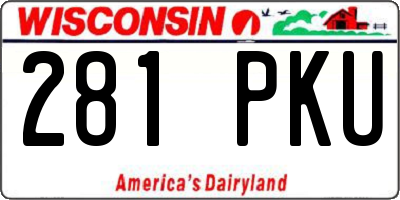 WI license plate 281PKU