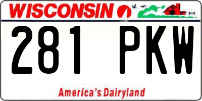 WI license plate 281PKW