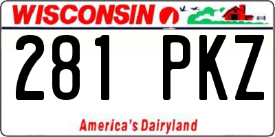 WI license plate 281PKZ