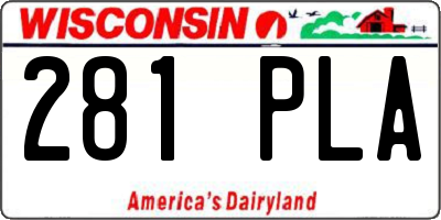WI license plate 281PLA