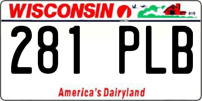 WI license plate 281PLB