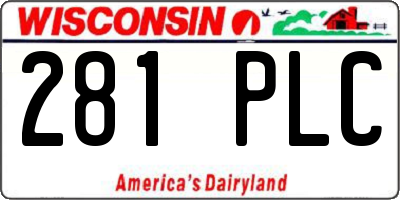 WI license plate 281PLC