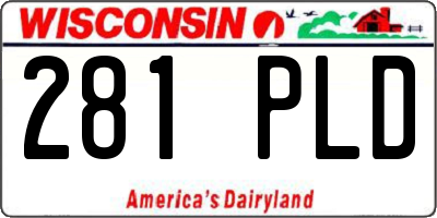 WI license plate 281PLD