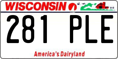 WI license plate 281PLE